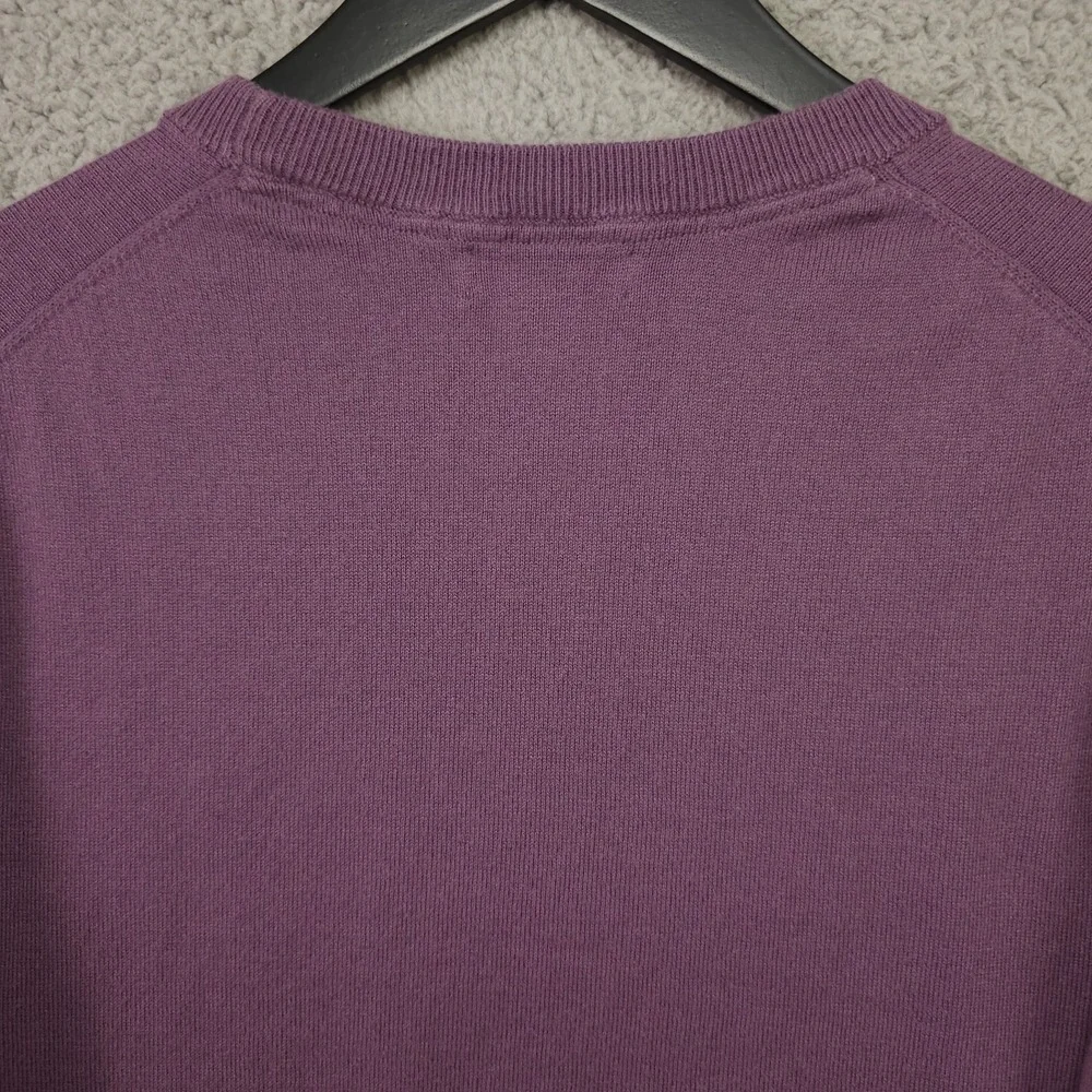 Brooks Brothers 346 Sweater Mens Large Purple Cashmere Cotton Crew Neck Pullover